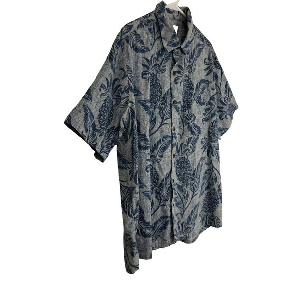 Vintage Silk Shirt Hawaiian Lightweight Fabric Linen Blend Casual Fit Size XL - Picture 7 of 13